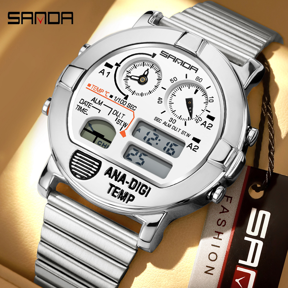 Vintage Digital Watch - SANDA New Fashion Quartz Watches for