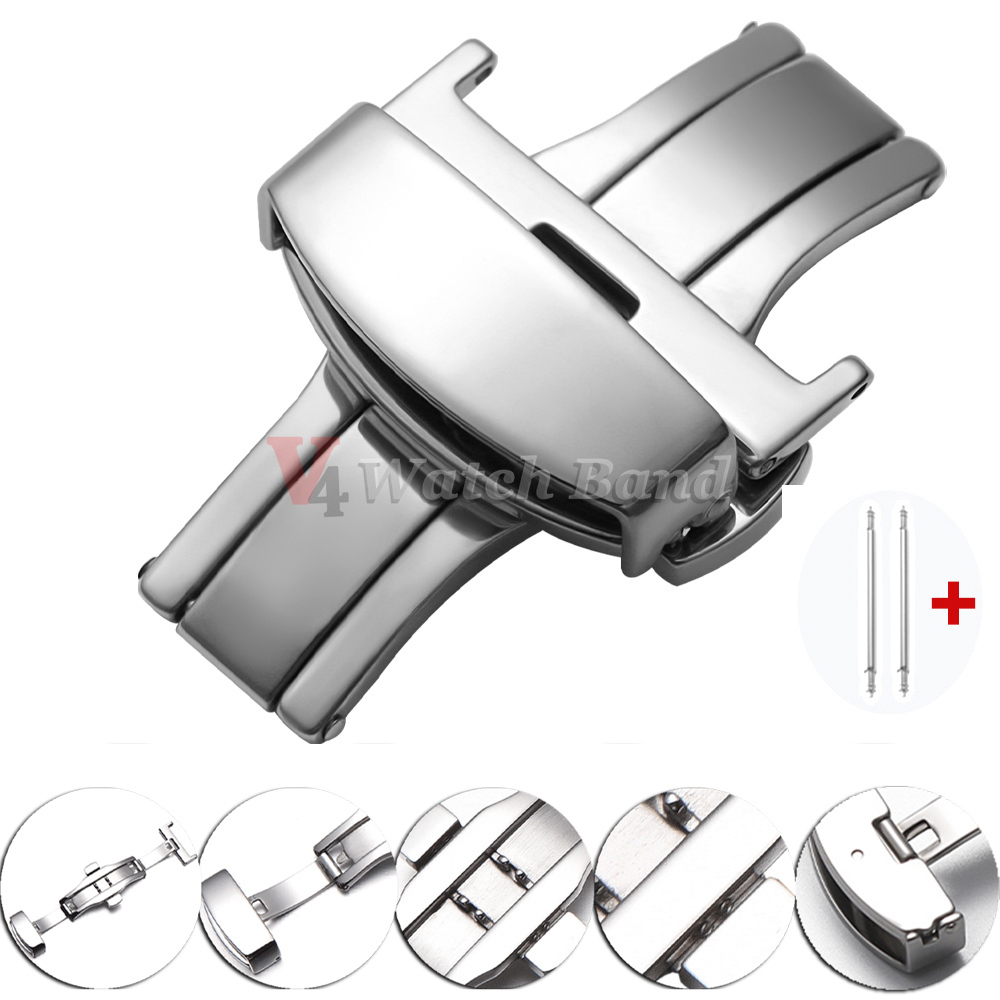 Replacement Watch Bracelet - Polished Matte Double Button Watch Band