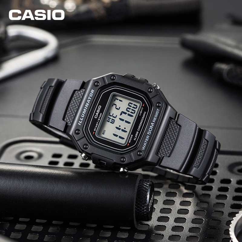 Original Casio W-218H-1A Digit - Vintage Digital Watch ulasan dan harga