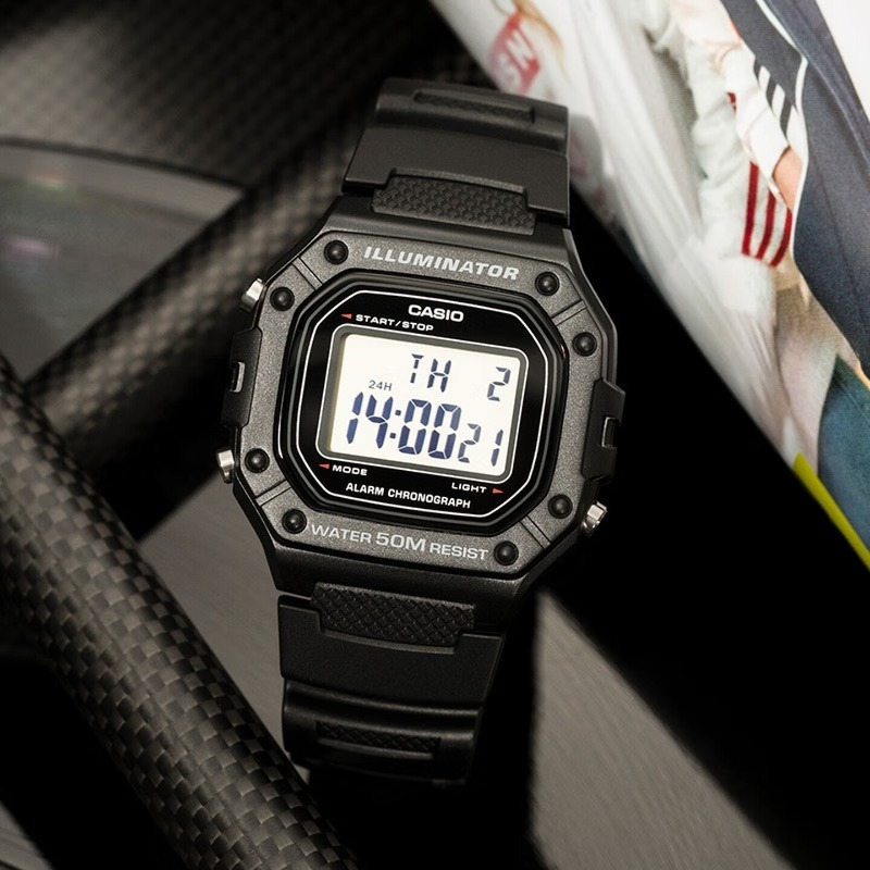 Original Casio W-218H-1A Digit - Vintage Digital Watch ulasan dan harga