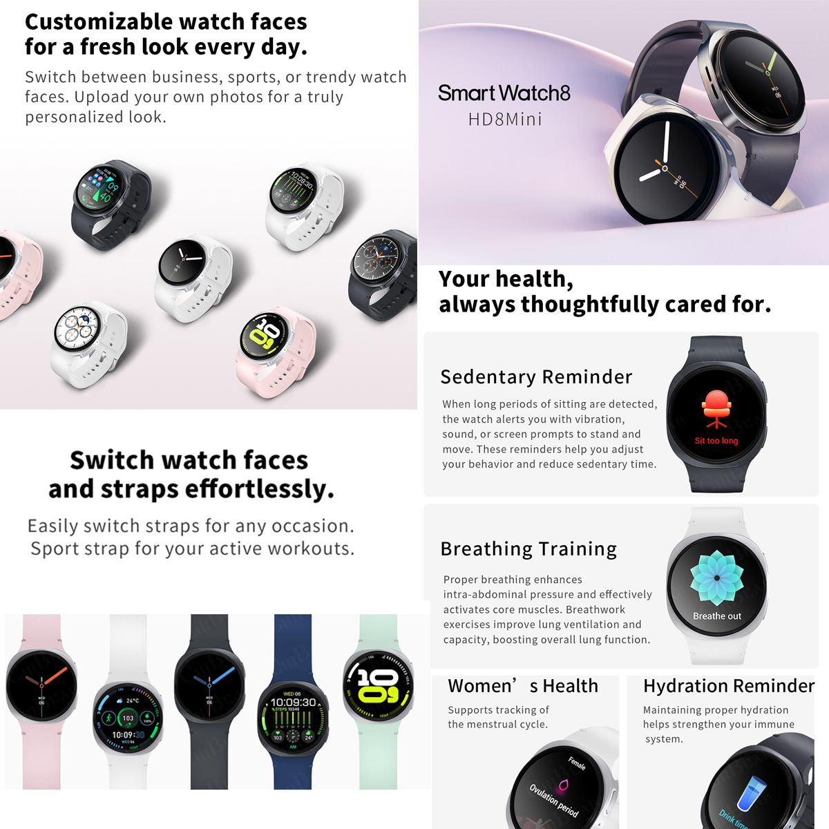 2026 New Watches 8 Mini GPS Tr - Smartwatch Watches With Bluetooth ulasan dan harga