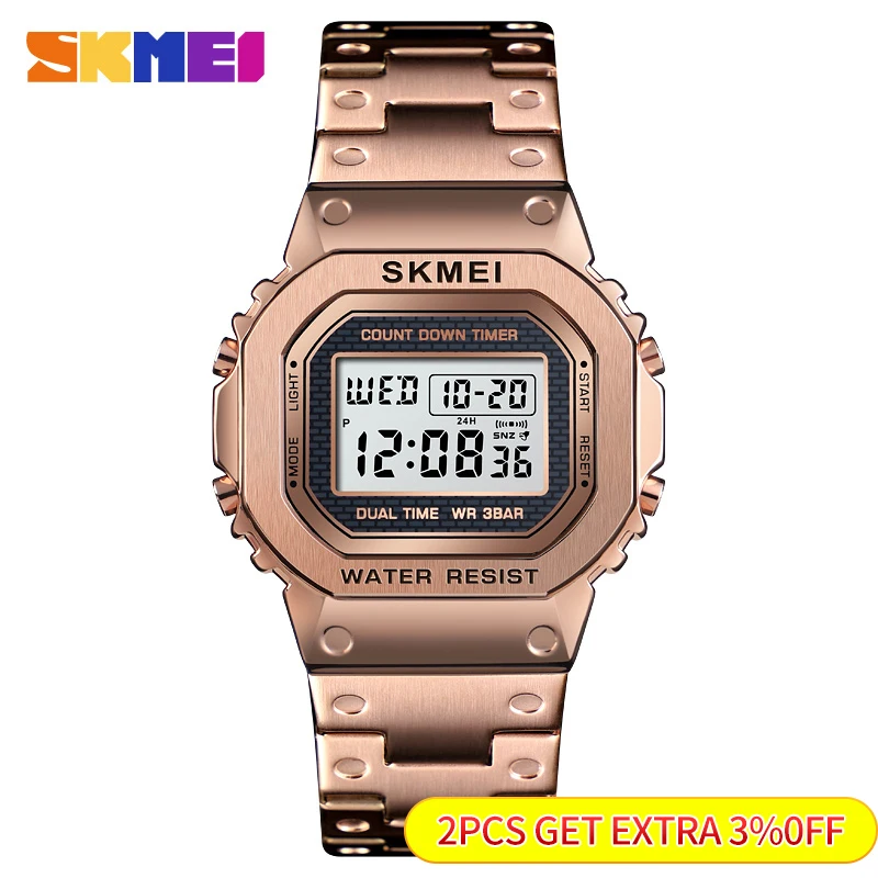 SKMEI 1456 3Bar Waterpoof Alar - Vintage Digital Watch ulasan dan harga