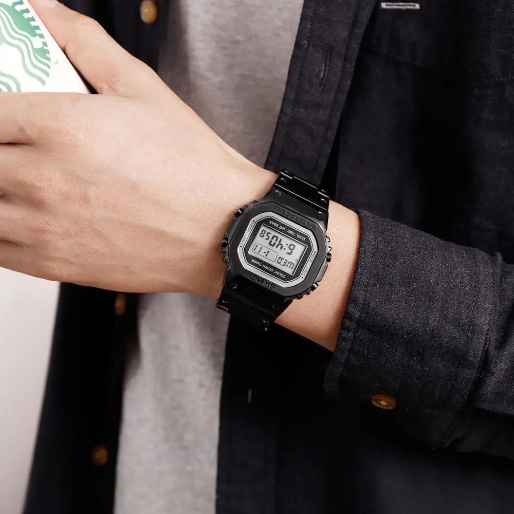 SKMEI 1456 3Bar Waterpoof Alar - Vintage Digital Watch ulasan dan harga