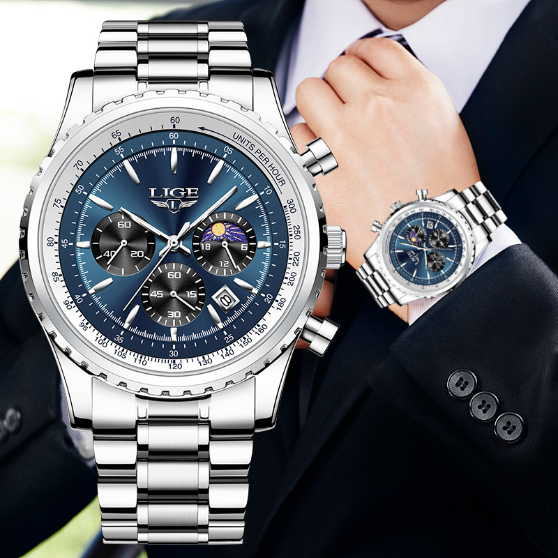 LIGE Brand Luxury Quartz Man W - Smartwatch Watches For Men Brands ulasan dan harga