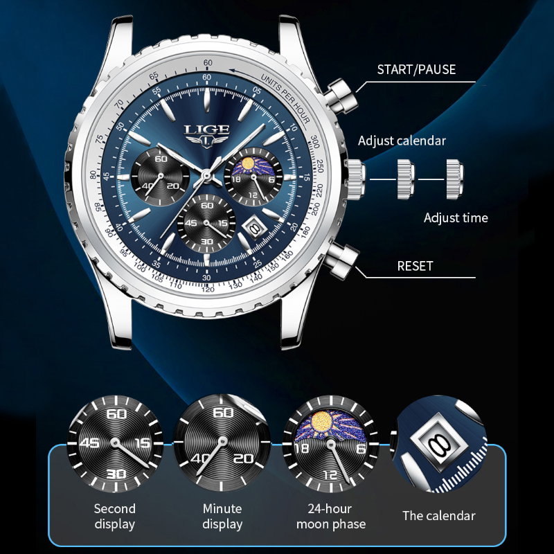 LIGE Brand Luxury Quartz Man W - Smartwatch Watches For Men Brands ulasan dan harga