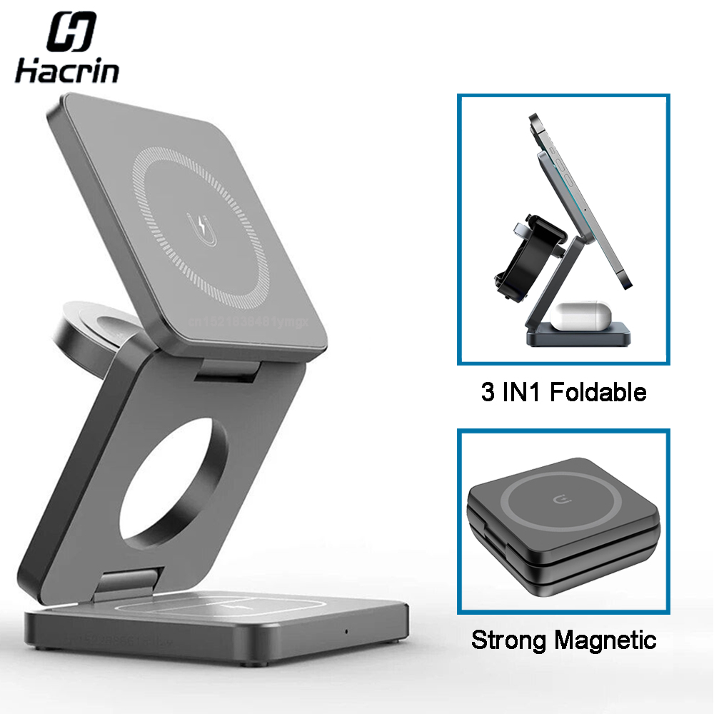 Wireless Charger 3 in 1 Foldab - Smartwatch Watches For Iphone ulasan dan harga