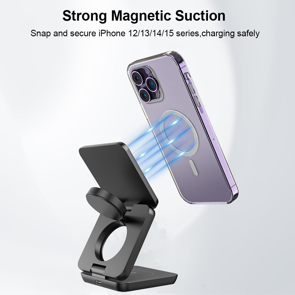 Wireless Charger 3 in 1 Foldab - Smartwatch Watches For Iphone ulasan dan harga