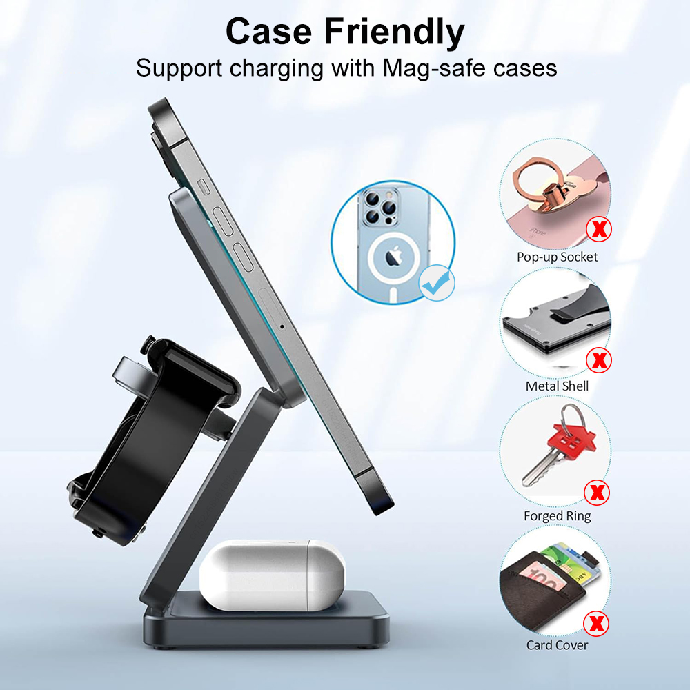 Wireless Charger 3 in 1 Foldab - Smartwatch Watches For Iphone ulasan dan harga