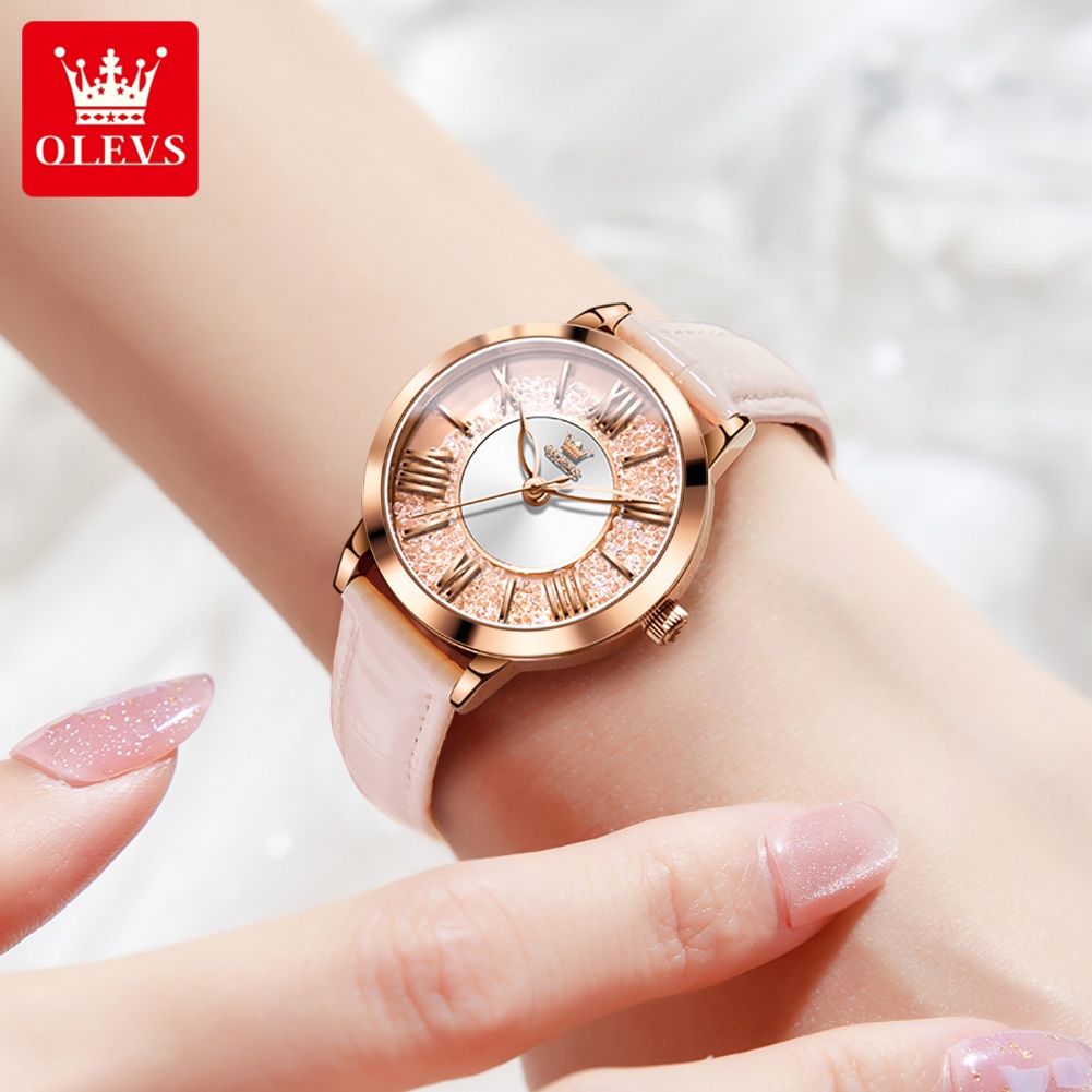 OLEVS Original Pink Leather Wa - Vintage Digital Watch ulasan dan harga