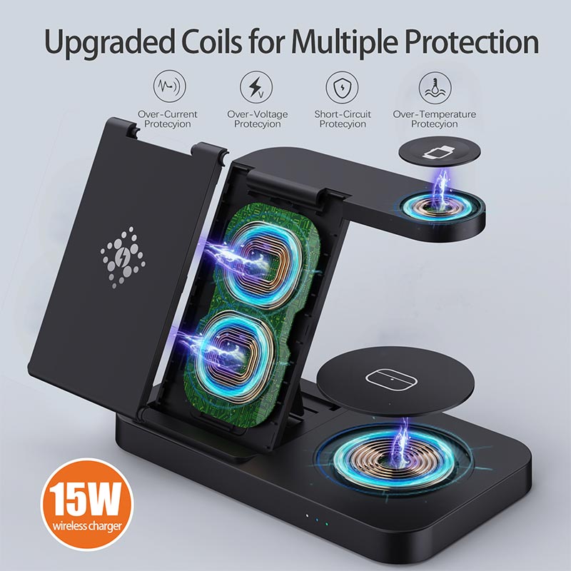 4 in 1 Foldable Wireless Charg - Smartwatch Watches For Iphone ulasan dan harga