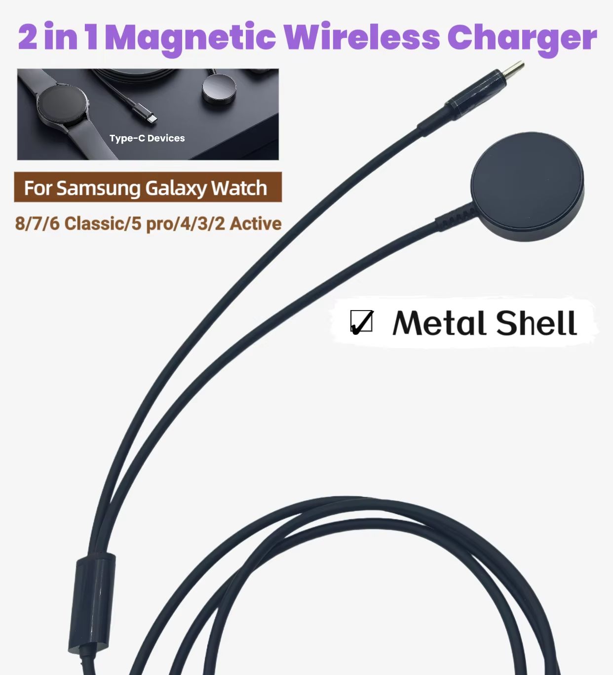 Type-C 2-in-1 Magnetic Wireles - Watches Smartwatch Samsung ulasan dan harga