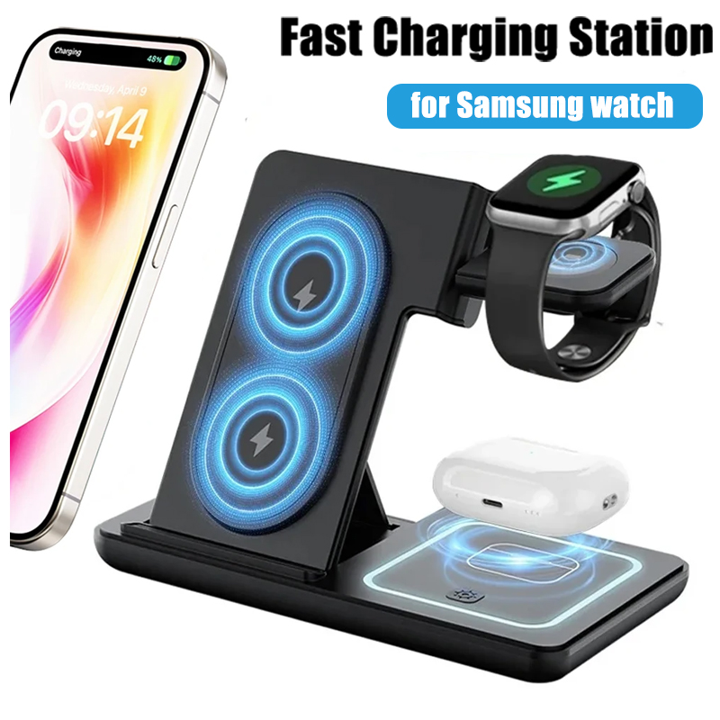 3 in 1 Foldable Wireless Charg - Smartwatch Watches For Iphone ulasan dan harga