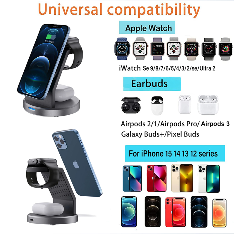 3 In 1 Wireless Charger Stand  - Smartwatch Watches For Iphone ulasan dan harga