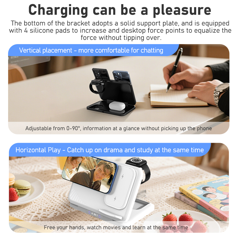 4 in 1 Dual Phone Wireless Cha - Smartwatch Watches For Iphone ulasan dan harga