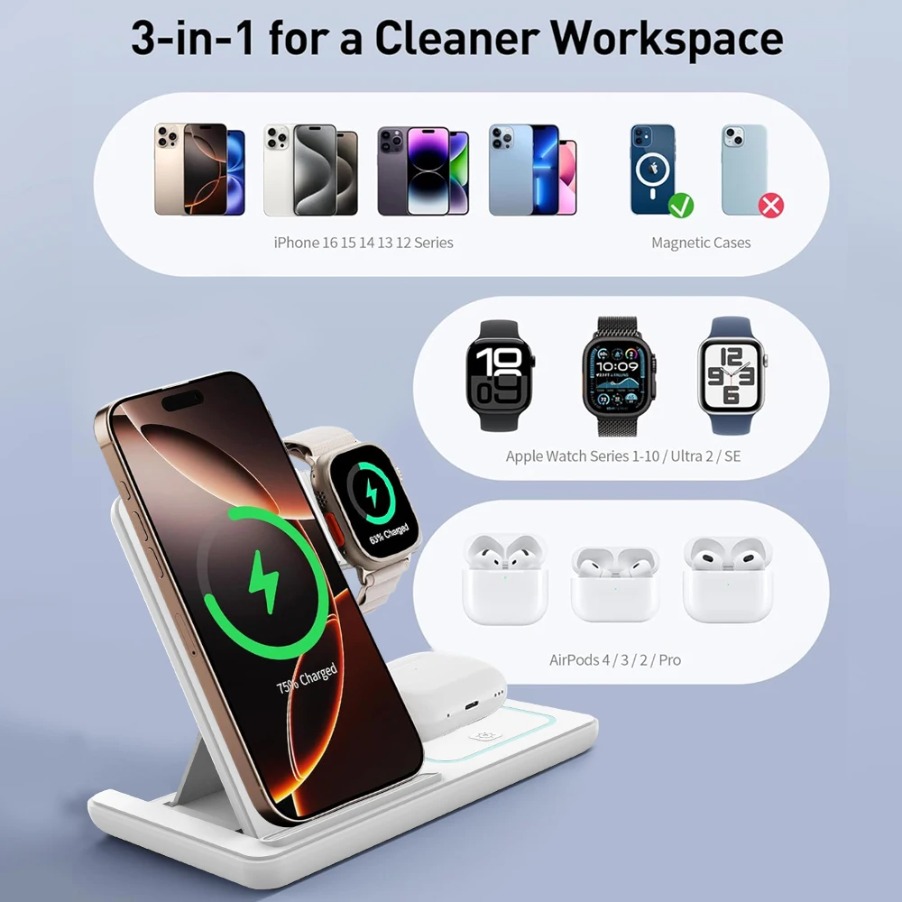 3 in 1 Foldable Night LED Ligh - Smartwatch Watches For Iphone ulasan dan harga