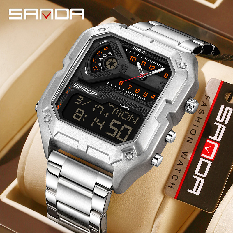 SANDA 6278 Multi functional Sq - Vintage Digital Watch ulasan dan harga