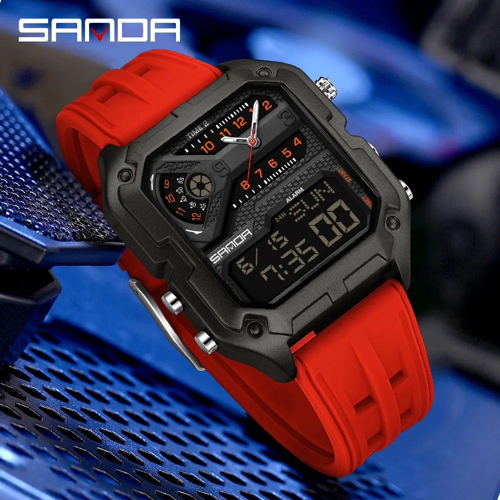 SANDA 6278 Multi functional Sq - Vintage Digital Watch ulasan dan harga