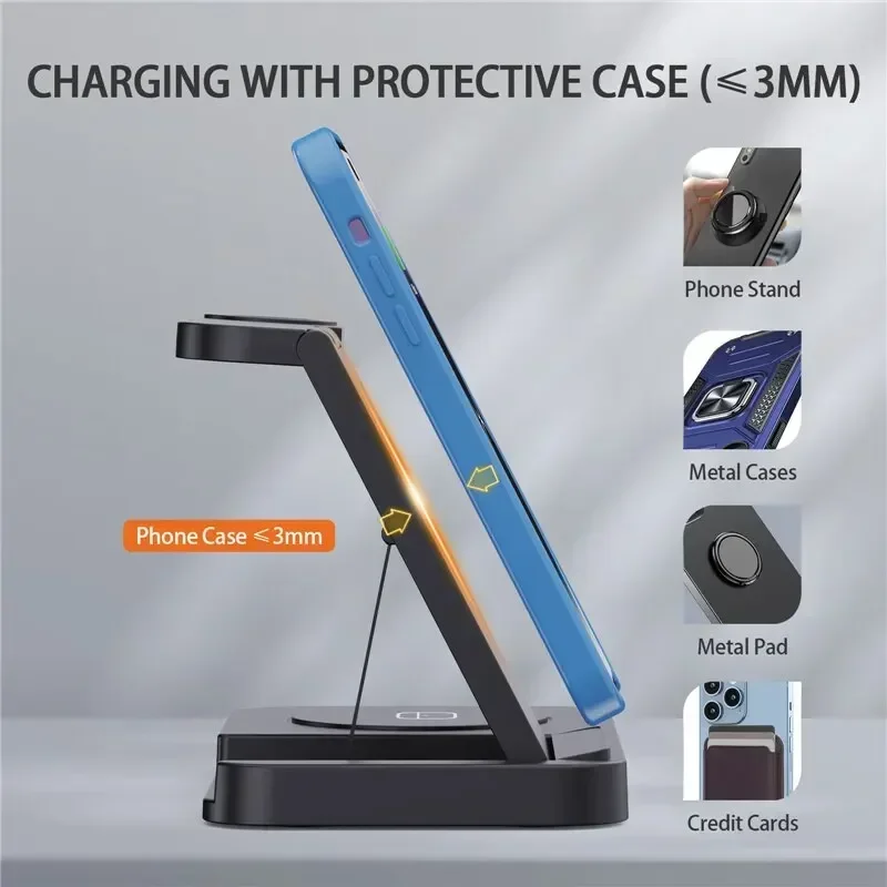 Travel 4 in 1 Wireless Charger - Smartwatch Watches For Iphone ulasan dan harga