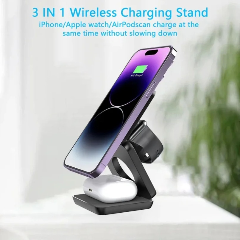 3 in 1 Foldable Magnetic Wirel - Smartwatch Watches For Iphone ulasan dan harga