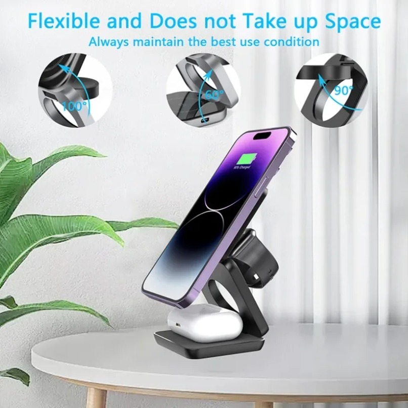 3 in 1 Foldable Magnetic Wirel - Smartwatch Watches For Iphone ulasan dan harga