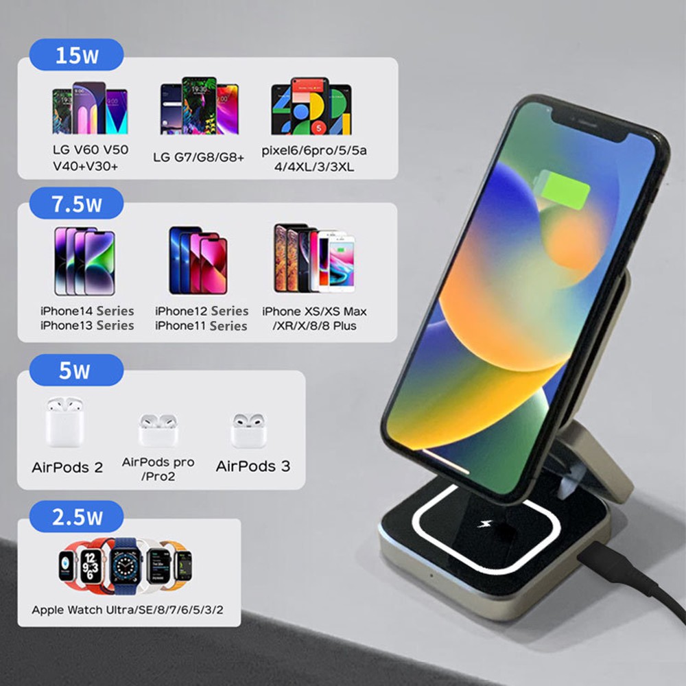 Foldable Magnetic Wireless Cha - Smartwatch Watches For Iphone ulasan dan harga