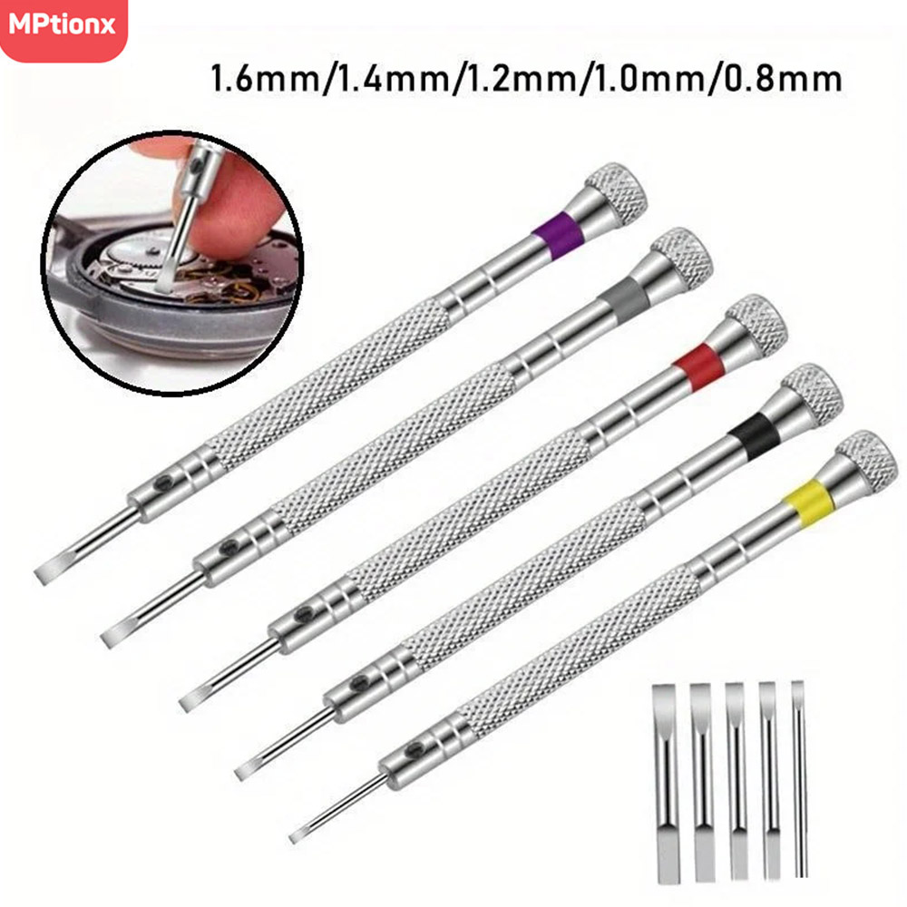 5pcs/set 0.8-1.6mm Steel Screw - Watchmaker Screwdriver ulasan dan harga