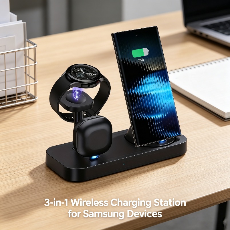 3 in 1 Wireless Charger Dual C - Watches Smartwatch Samsung ulasan dan harga