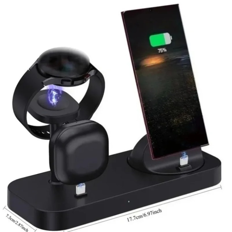 3 in 1 Wireless Charger Dual C - Watches Smartwatch Samsung ulasan dan harga