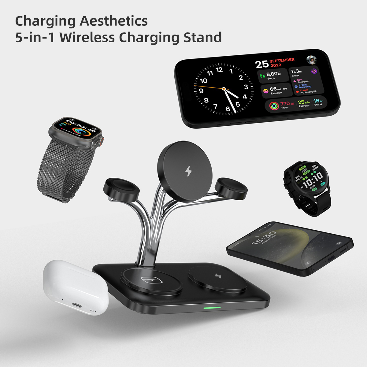 5 IN 1 Magnetic Wireless Charg - Smartwatch Watches For Iphone ulasan dan harga