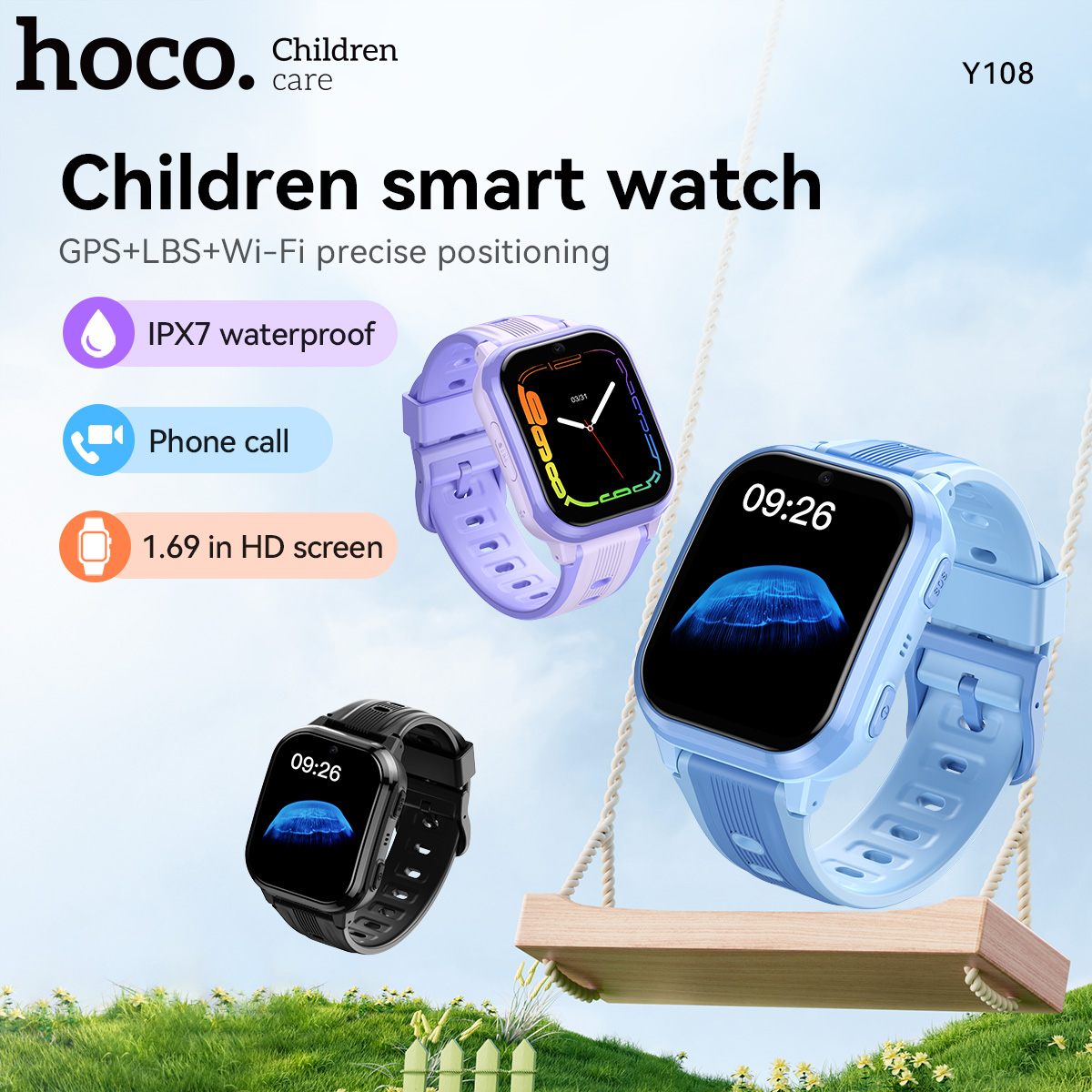 HOCO Y108 1.69inch HD LCD Curv - Smartwatch Watches Price ulasan dan harga