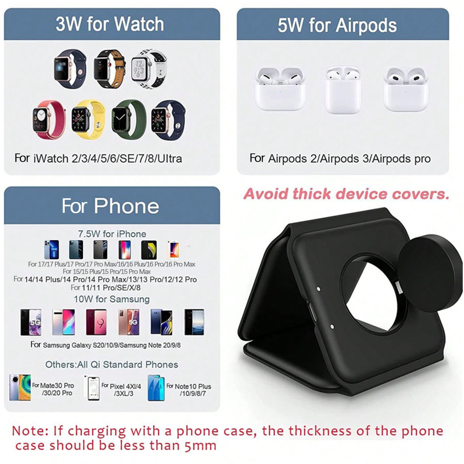 3 In 1 Wireless Charging Stati - Smartwatch Watches For Iphone ulasan dan harga