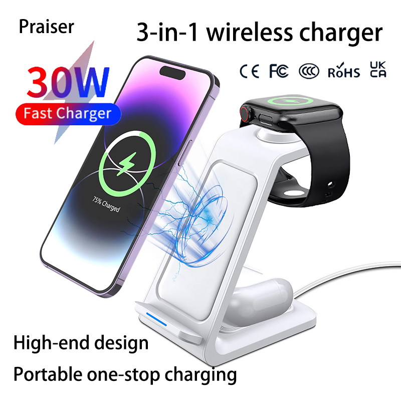 15W 3 in 1 Wireless Charger St - Smartwatch Watches For Iphone ulasan dan harga