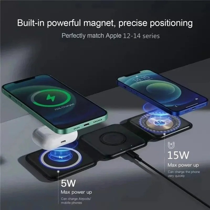 3 in 1 Portable Magnetic Wirel - Smartwatch Watches For Iphone ulasan dan harga