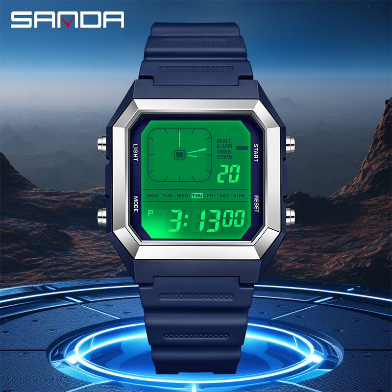 SANDA 6307 New Men's Digital M - Vintage Digital Watch ulasan dan harga